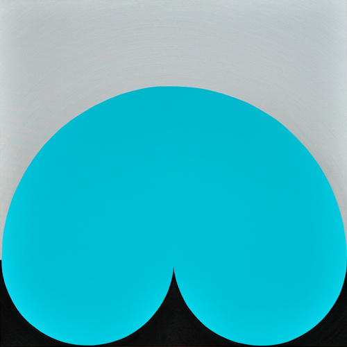 Wenlan Hu Frost - Teal Curvescape on Silver and Black No.1 Wenlan Hu Frost - Teal Curvescape on Silver and Black No.1