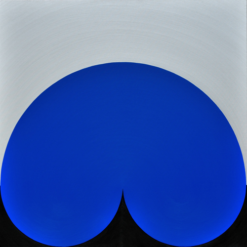 Wenlan Hu Frost - Blue Curvescape on Silver and Black No.1 Wenlan Hu Frost - Blue Curvescape on Silver and Black No.1