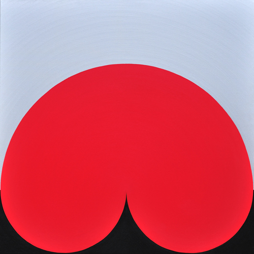 Wenlan Hu Frost - Red Curvescape on Silver and Black No.1 Wenlan Hu Frost - Red Curvescape on Silver and Black No.1