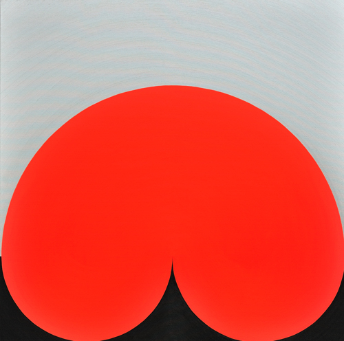 Wenlan Hu Frost - Orange Curvescape on Silver and Black No.1 Wenlan Hu Frost - Orange Curvescape on Silver and Black No.1