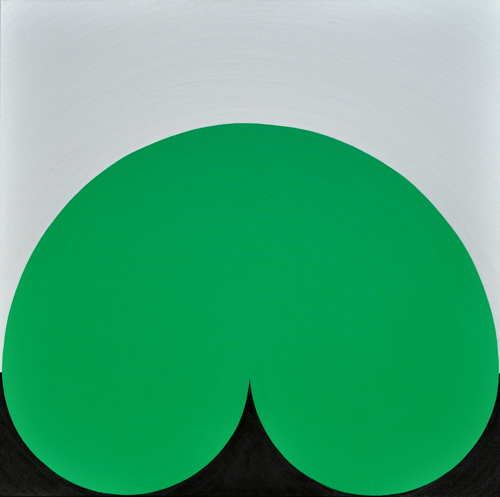 Wenlan Hu Frost - Green Curvescape on Silver and Black No.1 Wenlan Hu Frost - Green Curvescape on Silver and Black No.1